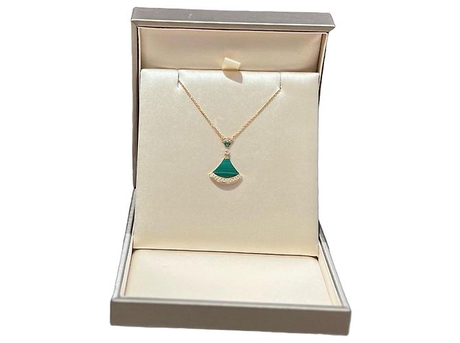 Bulgari Colar Bvlgari Dourado Verde