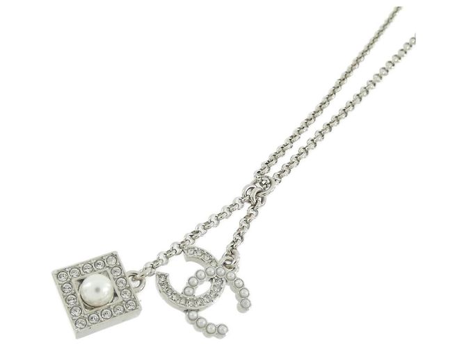 Collana Chanel Clear and Silver Argento Bianco