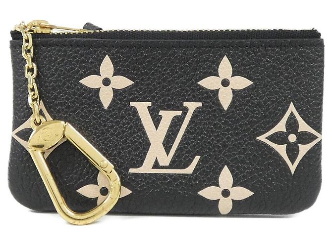 Louis Vuitton Bicolor Monogram Empreinte Pochette Cle M80885 Black Beige