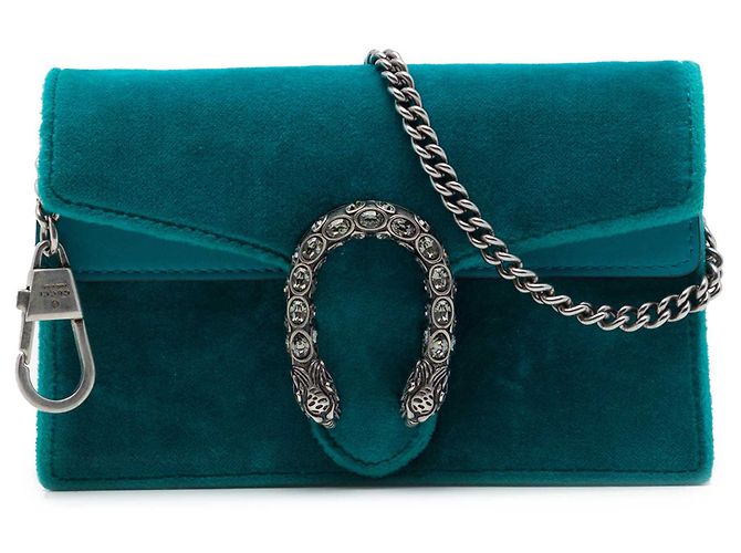 Borsa a tracolla Mini Dionysus in velluto blu Gucci Turchese