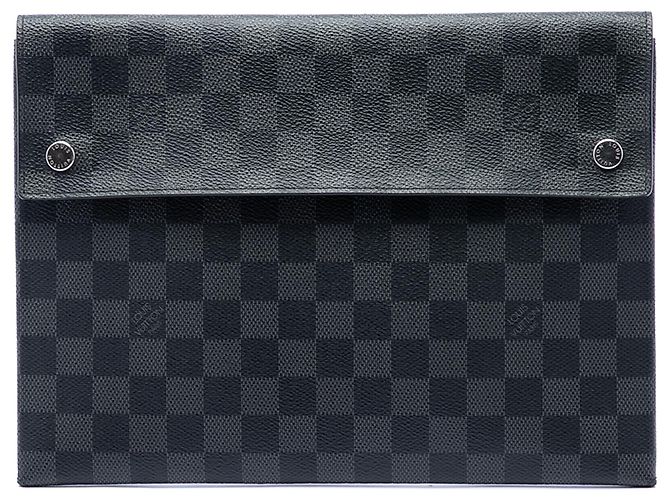 Louis Vuitton Black Damier Graphite Alpha Pochette GM Nero
