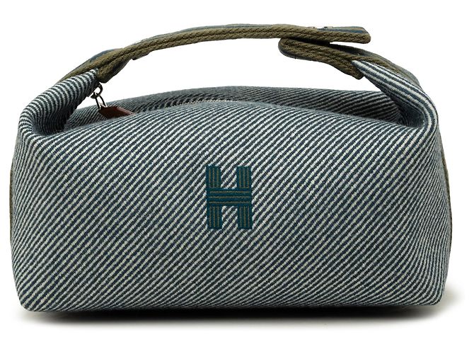 Hermès Blue Small Wool Bride A Brac H Natte Case Navy blue