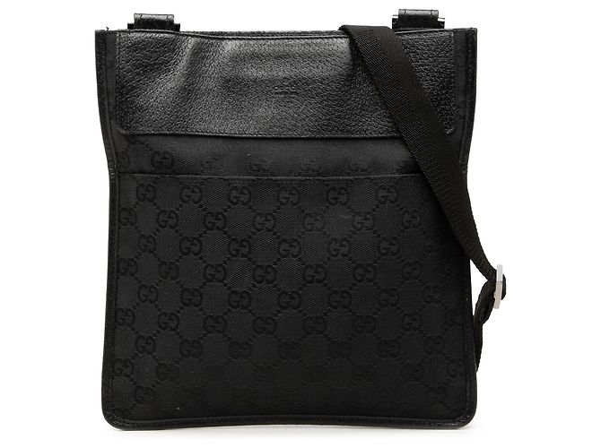 Borsa a tracolla Gucci in canvas GG nero