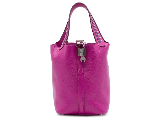 Hermès Pink Epsom Tressage Picotin Lock 18 Rose