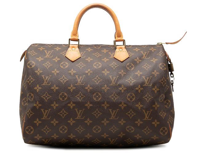 Louis Vuitton Brown Monogram Speedy 35 Marrom