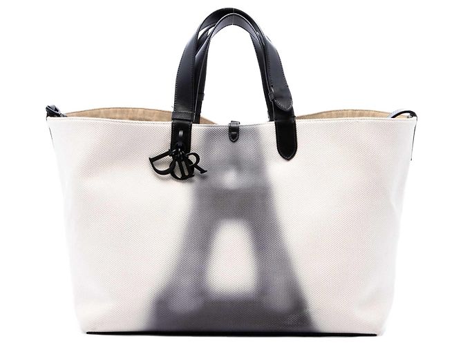 Dior White Large Canvas Eiffel Tower Toujours Tote