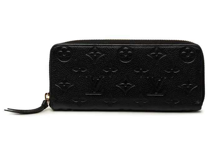 Louis Vuitton Black Monogram Empreinte Clemence Geldbörse Schwarz