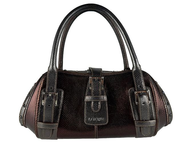 Bolsa de mão Loewe em couro marrom e cinza