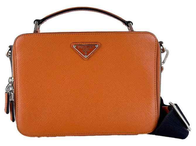 Borsa a tracolla Prada in pelle arancione