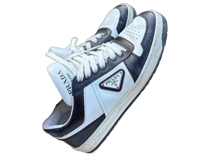 Prada Sneakers Schwarz Weiß Leder