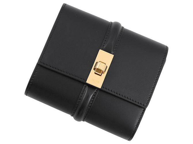 16 Céline Celine Tri-fold Geldbörse Schwarz