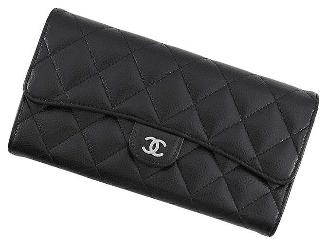 Chanel Classic Long Flap Geldbörse Schwarz