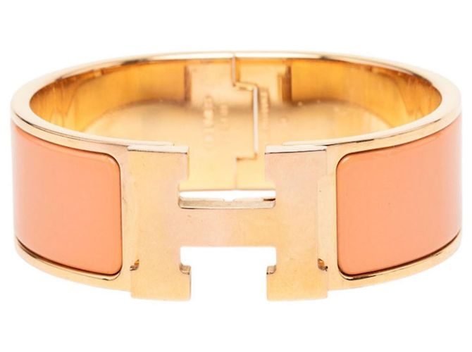 Hermès Bracciale Rigido Hermes Clic Clac PM Smaltato Rosa D'oro