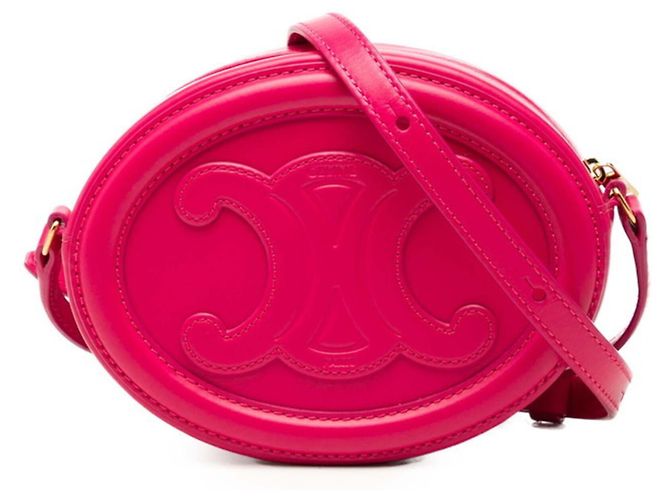 Céline Bolso de hombro Celine Triomphe Oval Purse Rosa