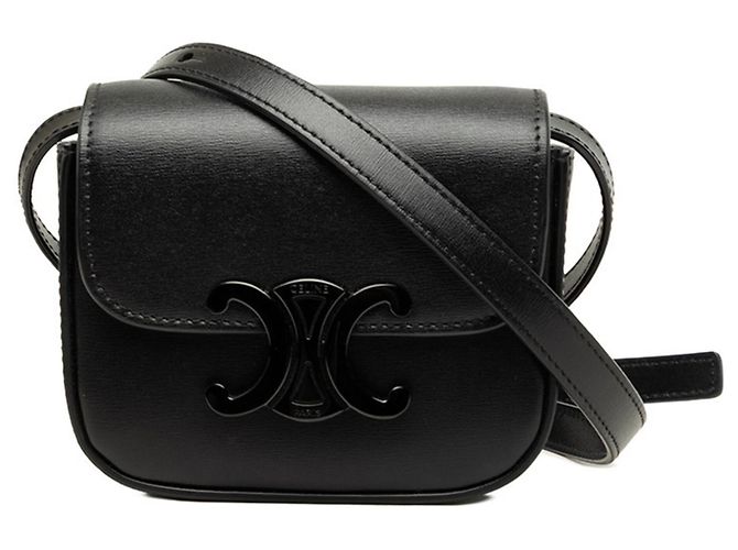 Céline Borsa a tracolla e spalla Celine Triomphe Mini Claude Nero