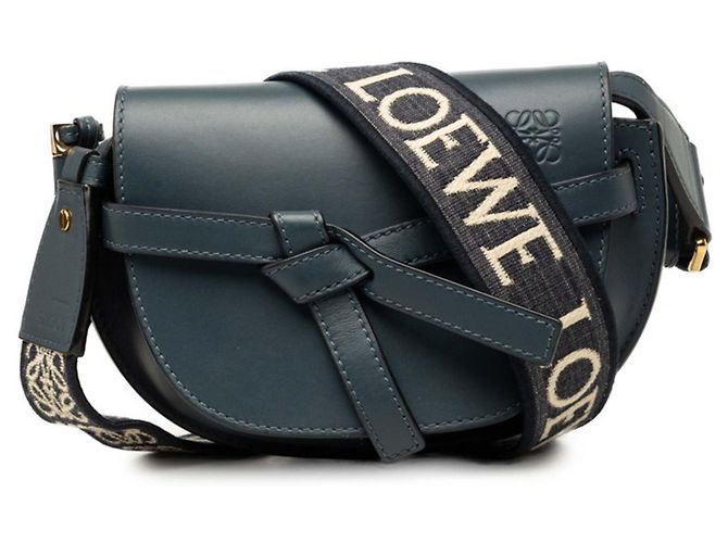 Sac bandoulière Loewe Anagram Gate Dual Mini Bleu Marine