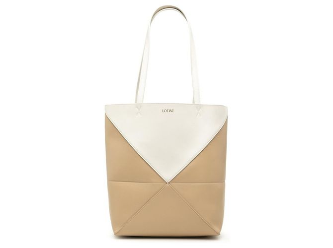 Loewe Puzzlefold Medium Tote Bag Beige Cream