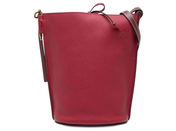 Borsa a secchiello a tracolla Loewe Anagram Gate Rosso