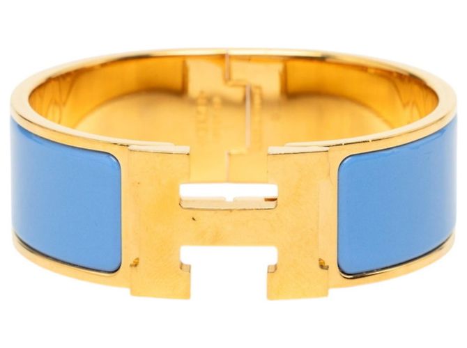 Hermès Pulsera Hermes Clic Clac H PM Azul Dorado