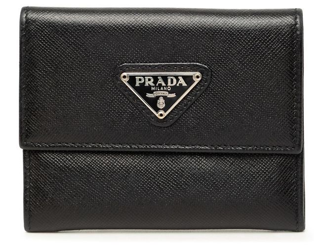 Prada Saffiano Leather Card Case Black