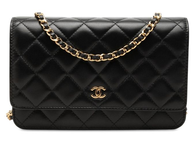 Borsa a tracolla con catena e portafoglio Chanel Matelassé Coco Mark Nero