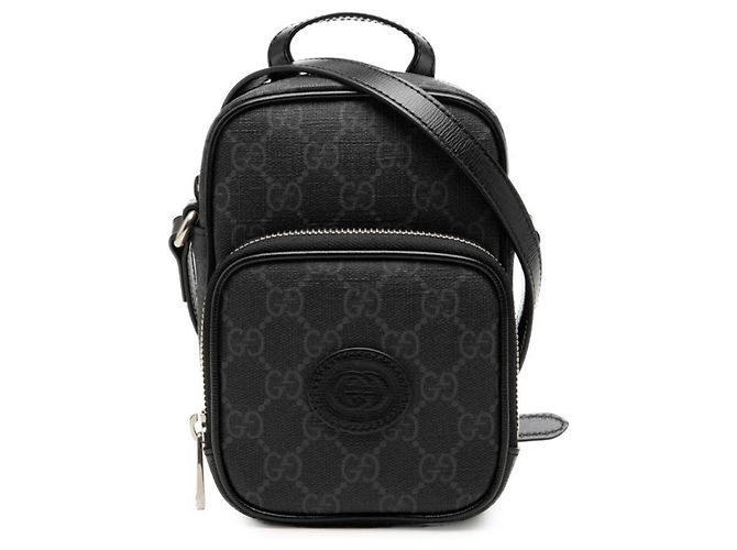 Bolsa de Ombro Gucci GG Supreme Interlocking G Marrom Preto
