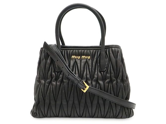 Borsa Miu Miu Matelassé Gather Nero