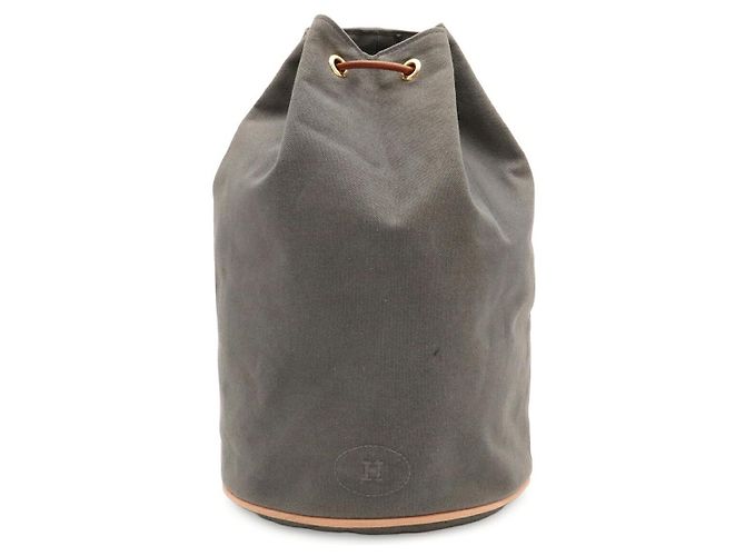 Borsa a tracolla Hermès in tessuto grigio
