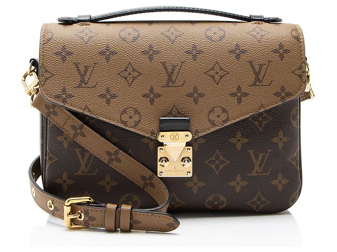 Bolsa de Ombro Louis Vuitton Reverse Monogram Pochette Metis Preto