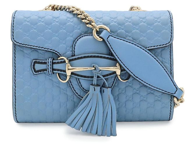 Borsa a tracolla con catena Gucci Emily Blu