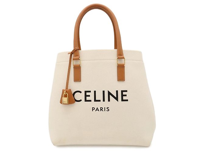 Céline Celine Horizontal Cabas Tote Brown Beige
