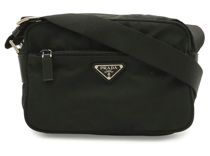 Borsa a tracolla Prada Triangle Logo Nero
