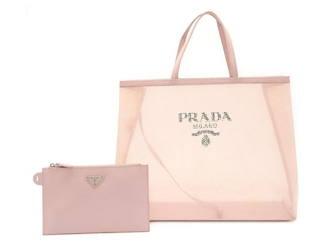 Tote Cabas Prada en maille et sequins Rose