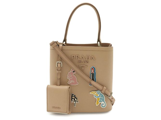 Prada Panier Saffiano Mini Bag Marron Beige