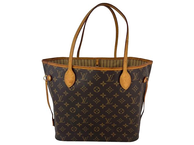Borsa Tote Louis Vuitton Neverfull MM Monogram Canvas Marrone