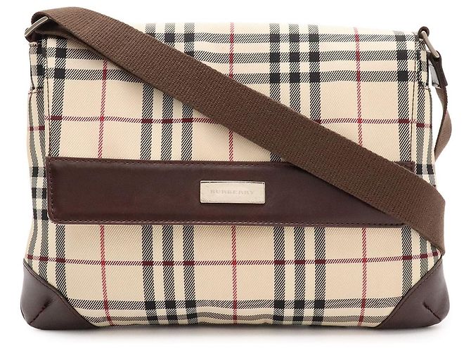Borsa a tracolla Burberry Nova Check Marrone Beige