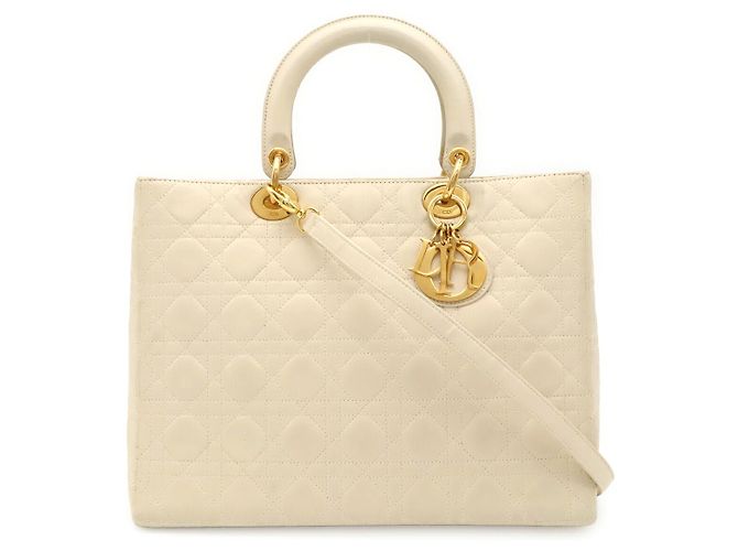Autre Marque Dior Lady Dior Cannage Handtasche Weiß