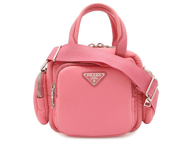 Sac à main Prada Triangle Logo Rose