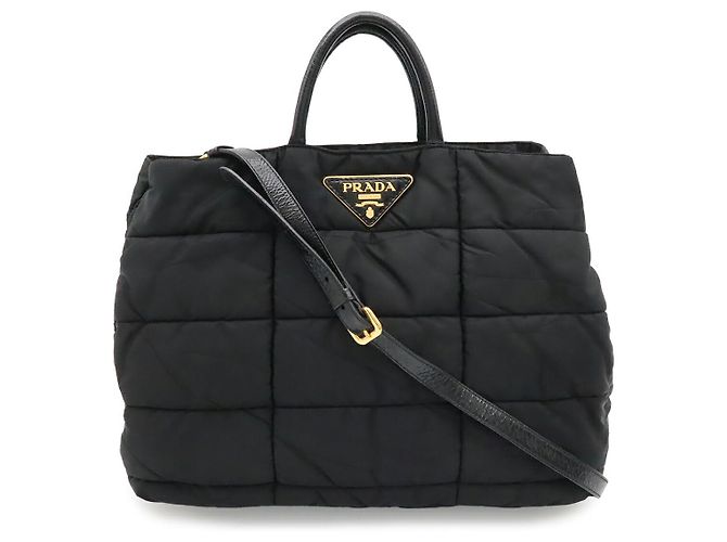 Bolso Tote Prada de nailon acolchado Negro