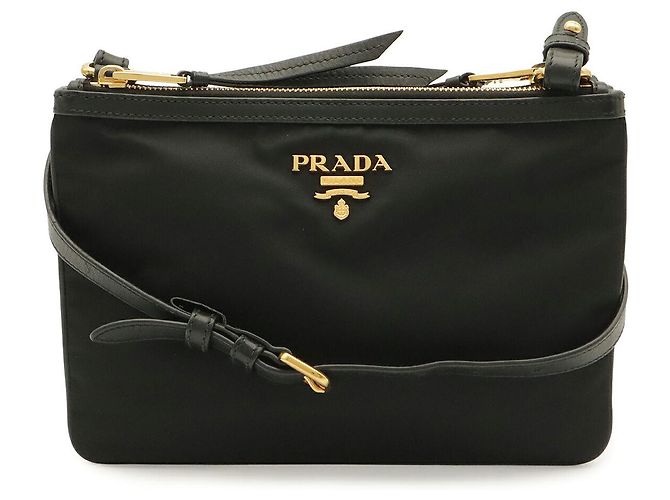 Bolsa tiracolo Prada de nylon preto