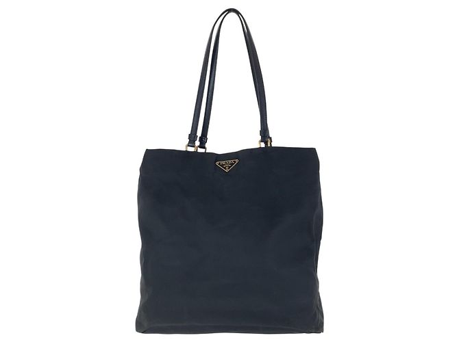 Sac Tote Prada Tessuto avec logo triangle Noir