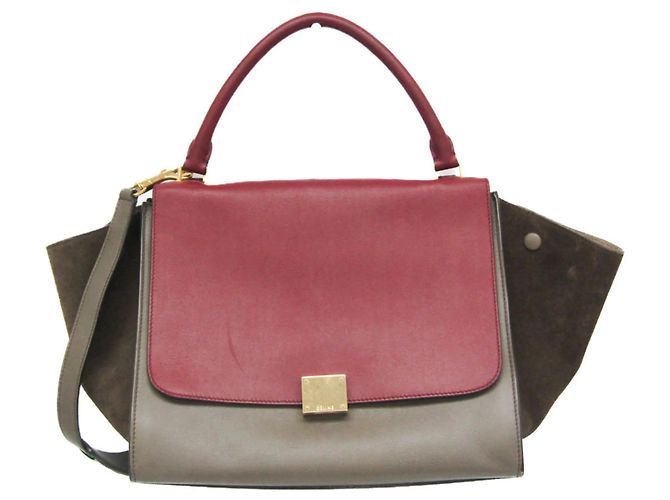 Céline Celine Tricolor Trapeze Leather Large Multicolore