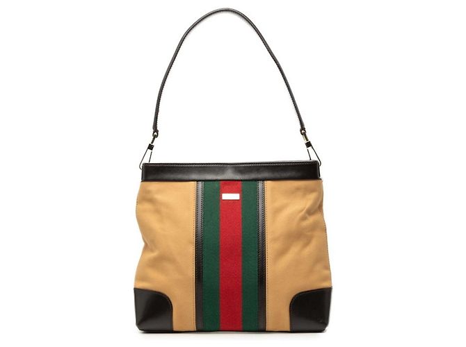 Gucci Sherry Line Handtasche Beige Dunkelbraun