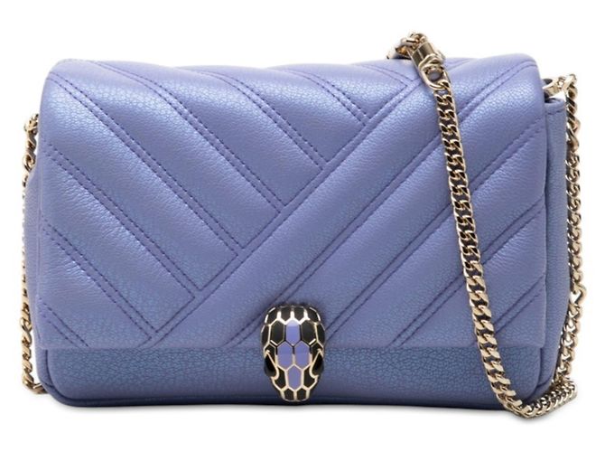 Bulgari Bolsa de Ombro Mini Chain Bvlgari Serpenti Cabochon Roxo