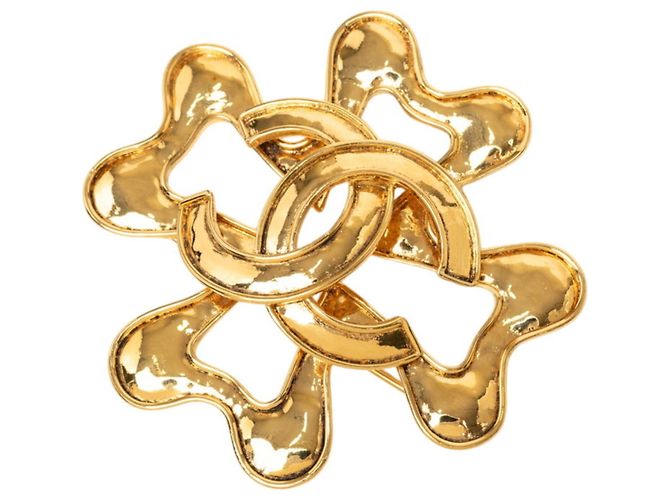 Timeless Chanel Coco Mark Vintage Brosche Golden