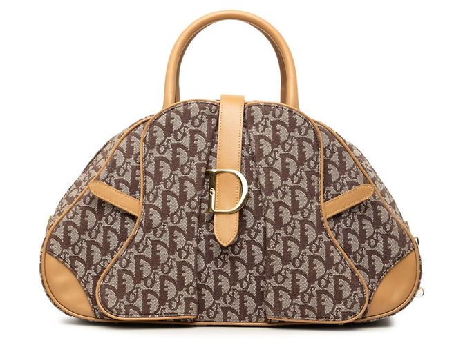 Bolsa Christian Dior Dior Trotter Double Saddle Marrom Bege