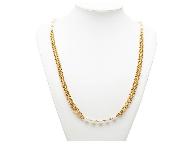 Collana lunga a catena vintage Chanel D'oro