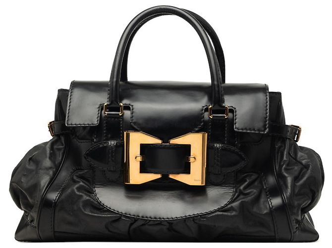 Borsa Boston Gucci in pelle nera Nero