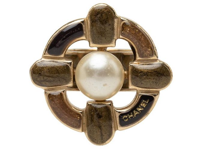 Anillo Chanel Coco Mark Castaño Dorado