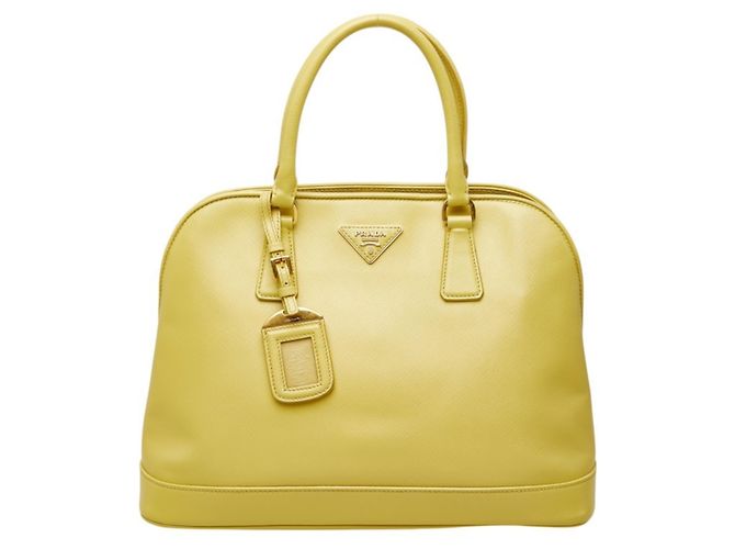 Prada Saffiano Promenade Handtasche Gelb